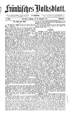Fränkisches Volksblatt Montag 26. November 1877