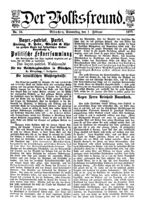 Der Volksfreund Donnerstag 1. Februar 1877