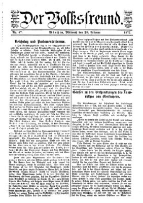 Der Volksfreund Mittwoch 28. Februar 1877