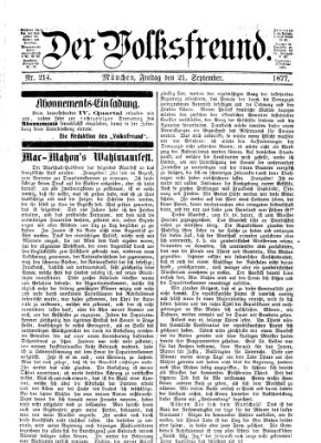 Der Volksfreund Freitag 21. September 1877