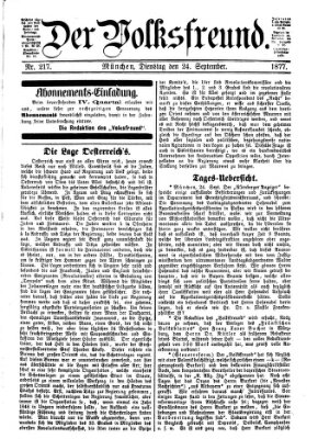 Der Volksfreund Montag 24. September 1877