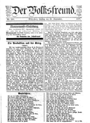 Der Volksfreund Freitag 28. September 1877