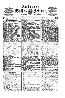 Amberger Volks-Zeitung für Stadt und Land Freitag 12. Januar 1877