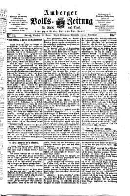 Amberger Volks-Zeitung für Stadt und Land Dienstag 23. Januar 1877