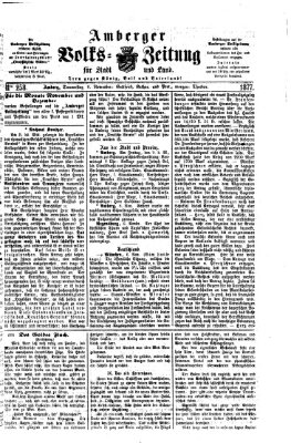 Amberger Volks-Zeitung für Stadt und Land Donnerstag 8. November 1877