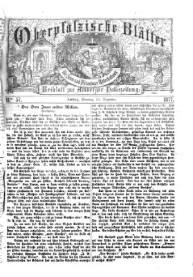 Oberpfälzische Blätter für Sonn- und Feiertags-Unterhaltung (Amberger Volks-Zeitung für Stadt und Land) Sonntag 23. Dezember 1877