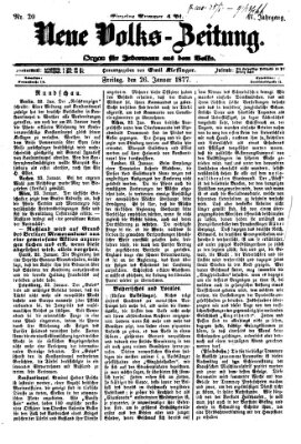 Neue Volks-Zeitung Freitag 26. Januar 1877