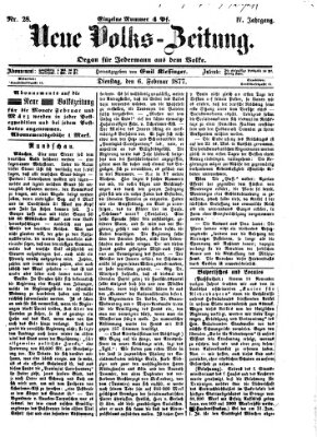 Neue Volks-Zeitung Dienstag 6. Februar 1877