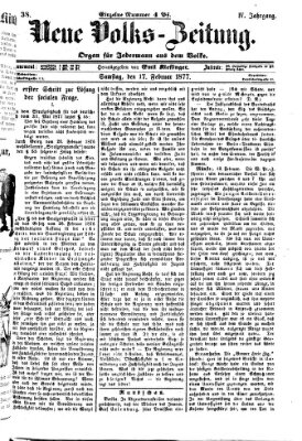 Neue Volks-Zeitung Samstag 17. Februar 1877