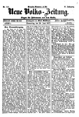 Neue Volks-Zeitung Donnerstag 28. Juni 1877