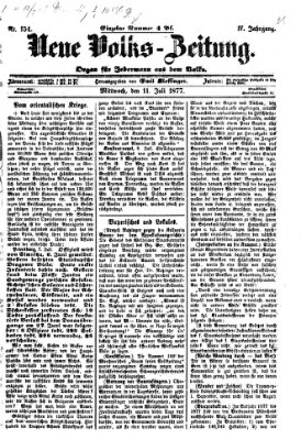 Neue Volks-Zeitung Mittwoch 11. Juli 1877