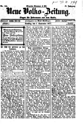 Neue Volks-Zeitung Samstag 1. September 1877