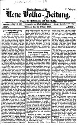 Neue Volks-Zeitung Mittwoch 24. Oktober 1877