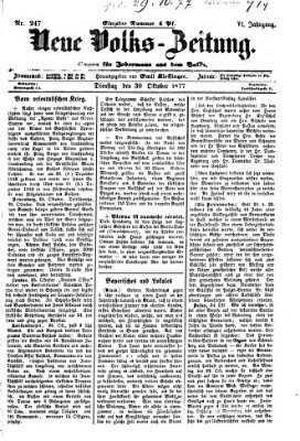 Neue Volks-Zeitung Dienstag 30. Oktober 1877