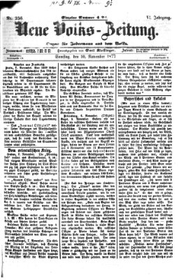 Neue Volks-Zeitung Samstag 10. November 1877