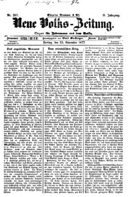 Neue Volks-Zeitung Freitag 23. November 1877