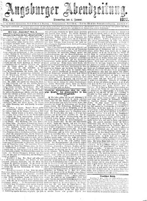 Augsburger Abendzeitung Donnerstag 4. Januar 1877