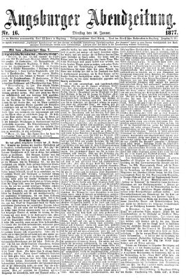 Augsburger Abendzeitung Dienstag 16. Januar 1877