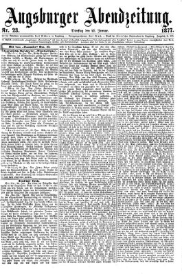 Augsburger Abendzeitung Dienstag 23. Januar 1877