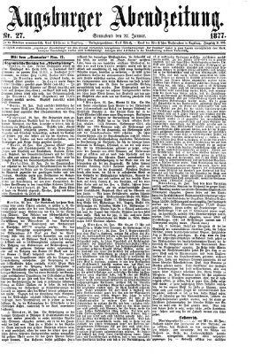 Augsburger Abendzeitung Samstag 27. Januar 1877