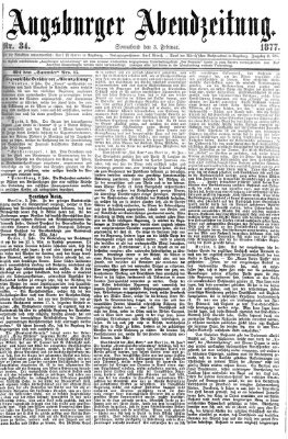 Augsburger Abendzeitung Samstag 3. Februar 1877