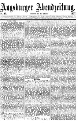 Augsburger Abendzeitung Mittwoch 14. Februar 1877