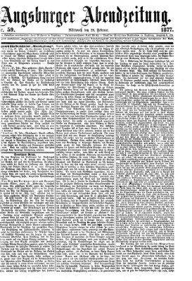 Augsburger Abendzeitung Mittwoch 28. Februar 1877