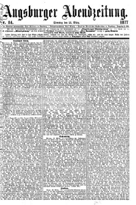 Augsburger Abendzeitung Sonntag 25. März 1877