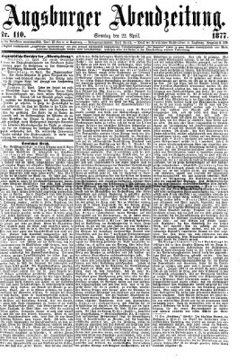 Augsburger Abendzeitung Sonntag 22. April 1877