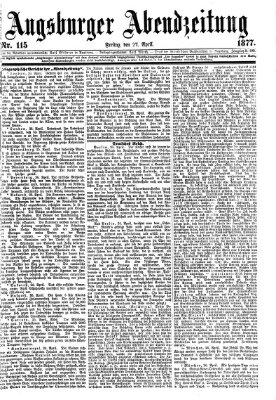 Augsburger Abendzeitung Freitag 27. April 1877