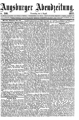 Augsburger Abendzeitung Donnerstag 2. August 1877