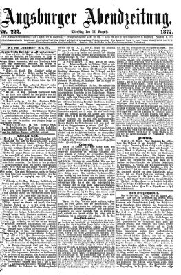 Augsburger Abendzeitung Dienstag 14. August 1877