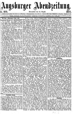 Augsburger Abendzeitung Samstag 25. August 1877