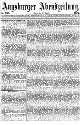 Augsburger Abendzeitung Freitag 31. August 1877