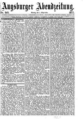 Augsburger Abendzeitung Montag 3. September 1877