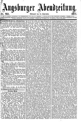 Augsburger Abendzeitung Mittwoch 12. September 1877