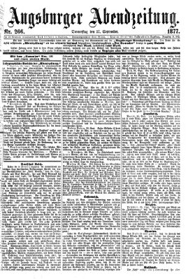 Augsburger Abendzeitung Donnerstag 27. September 1877
