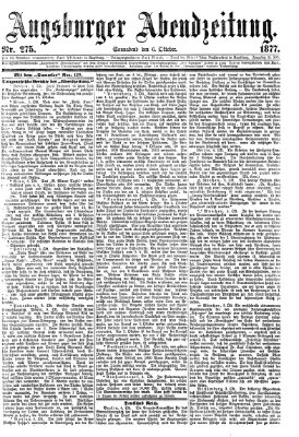Augsburger Abendzeitung Samstag 6. Oktober 1877