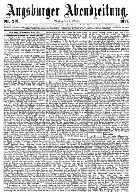 Augsburger Abendzeitung Dienstag 9. Oktober 1877