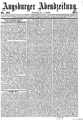 Augsburger Abendzeitung Donnerstag 11. Oktober 1877