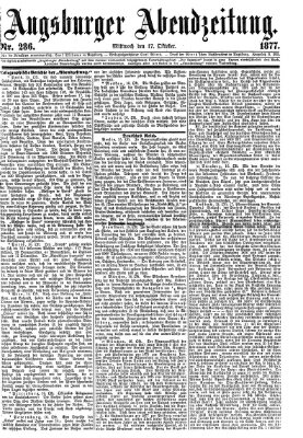 Augsburger Abendzeitung Mittwoch 17. Oktober 1877