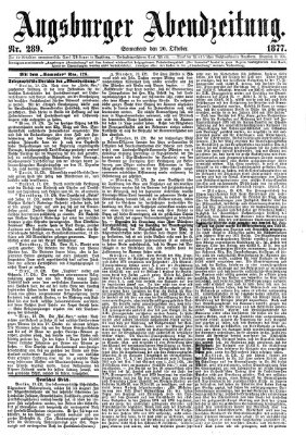 Augsburger Abendzeitung Samstag 20. Oktober 1877