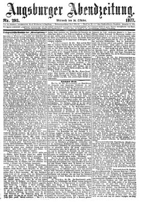 Augsburger Abendzeitung Mittwoch 24. Oktober 1877
