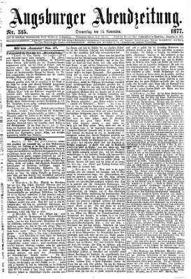 Augsburger Abendzeitung Donnerstag 15. November 1877