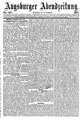 Augsburger Abendzeitung Samstag 17. November 1877