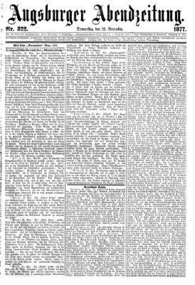 Augsburger Abendzeitung Donnerstag 22. November 1877