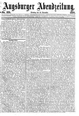 Augsburger Abendzeitung Sonntag 25. November 1877