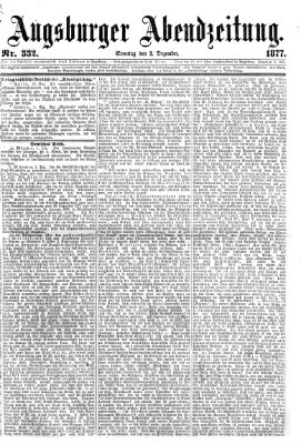 Augsburger Abendzeitung Sonntag 2. Dezember 1877