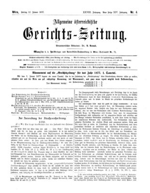 Allgemeine österreichische Gerichts-Zeitung Freitag 12. Januar 1877