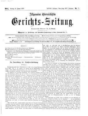 Allgemeine österreichische Gerichts-Zeitung Dienstag 23. Januar 1877